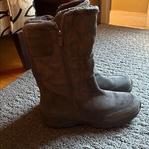 Lands' End Charcoal Quilted Winter Boots